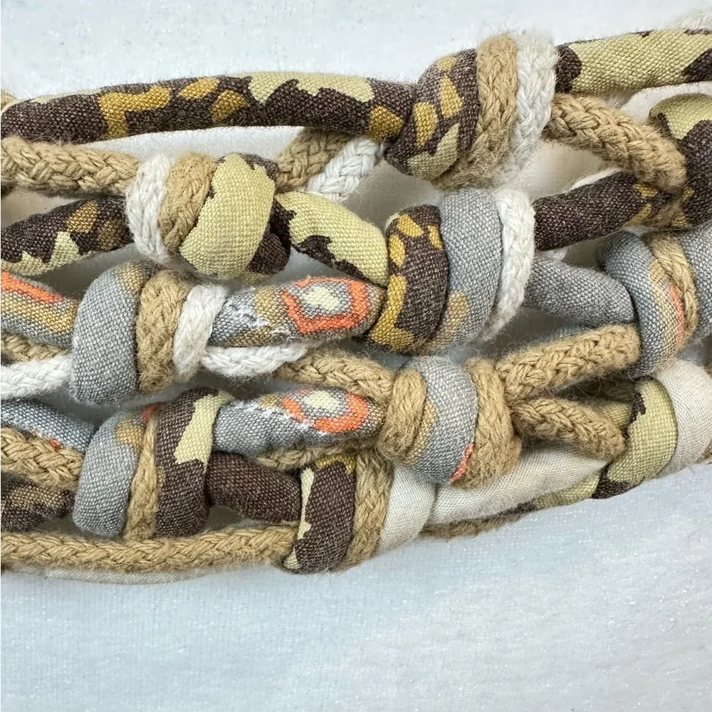 Fossil Knotted Rope Stretch Belt Size L🔥
